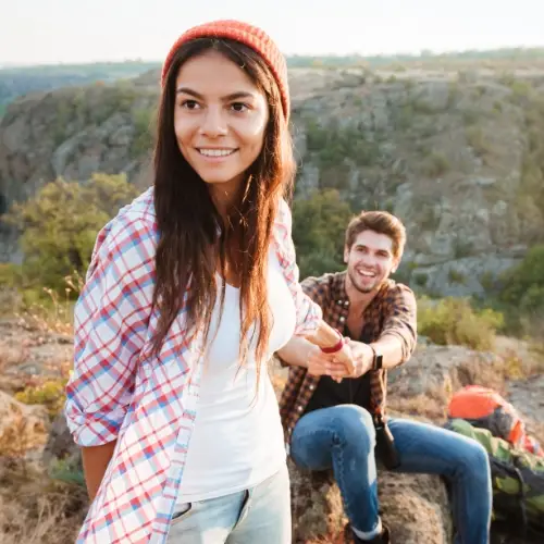 Young couple traveling for a long distance move