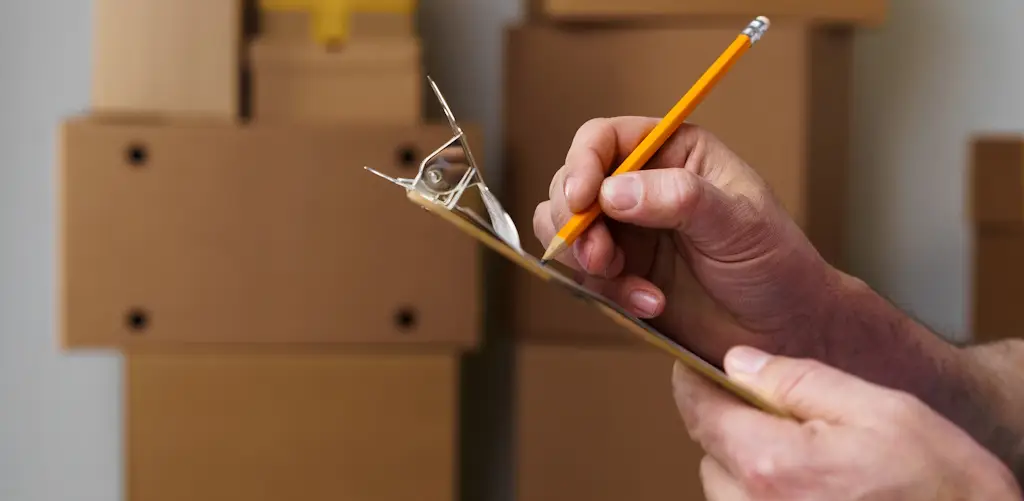 man checking off moving checklist