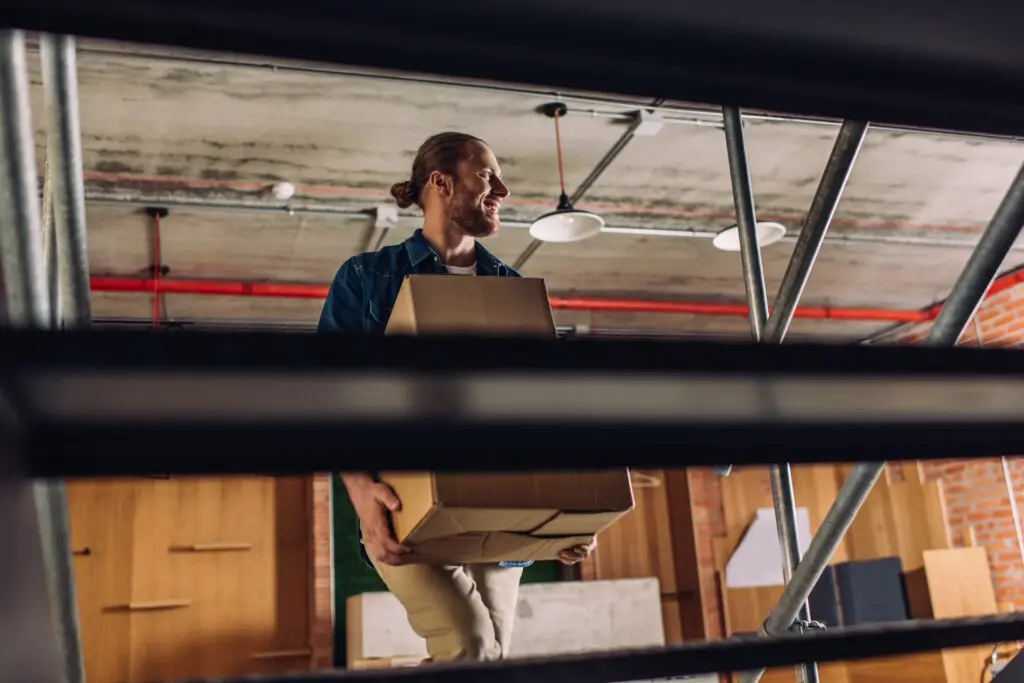 man moving buildings