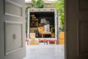 moving truck packed for moving long distance