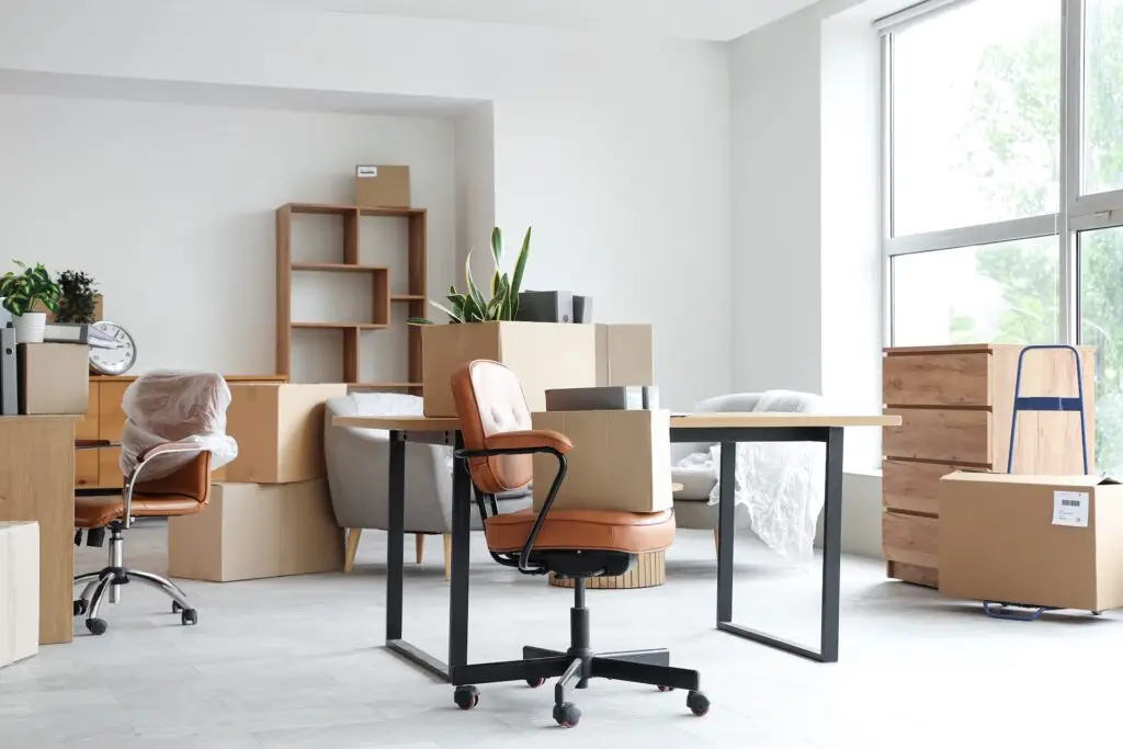 office packed for move