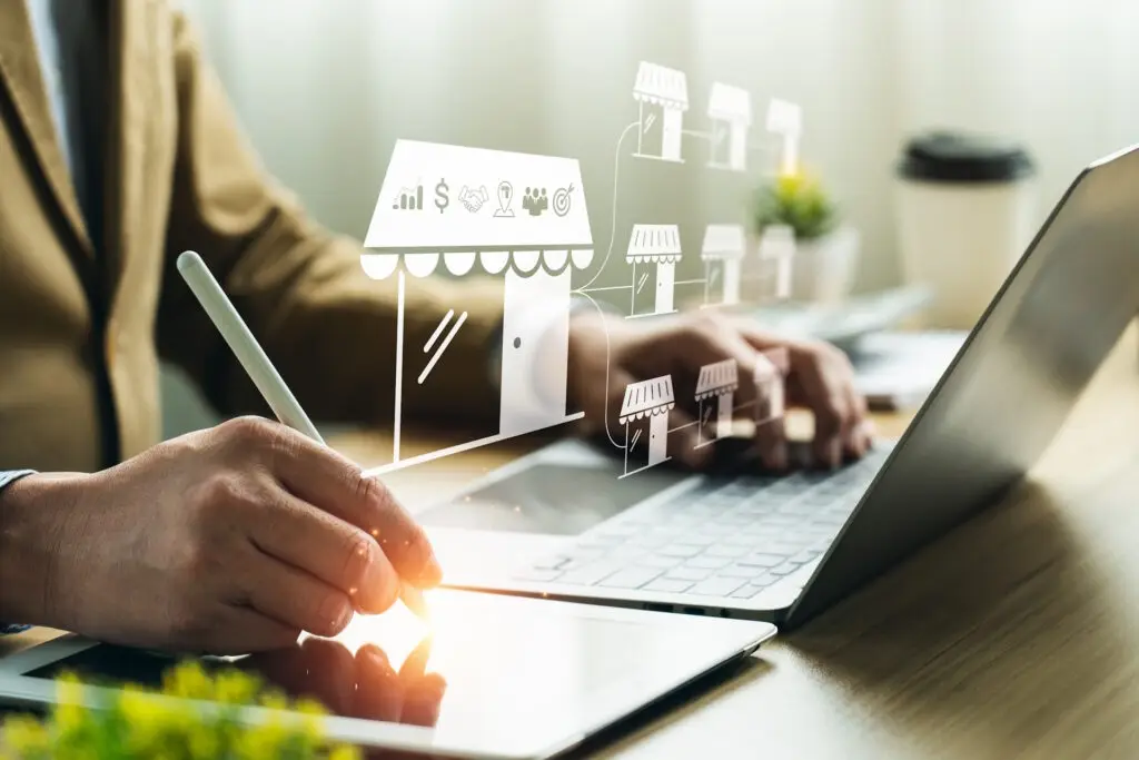 franchise graphics over laptop